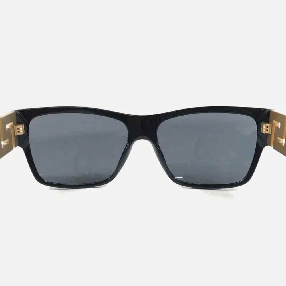 Versace Men's 59mm Black Gold Square Dark Lens Sunglasses